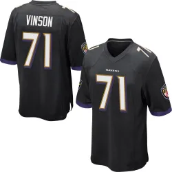 Men's Carson Vinson Baltimore Ravens No.71 Game Jersey - Black