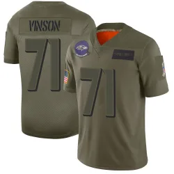 Men's Carson Vinson Baltimore Ravens No.71 Limited 2019 Salute to Service Jersey - Camo
