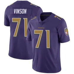 Men's Carson Vinson Baltimore Ravens No.71 Limited Color Rush Vapor Untouchable Jersey - Purple
