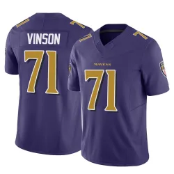 Men's Carson Vinson Baltimore Ravens No.71 Limited Vapor F.U.S.E. Jersey - Purple