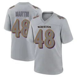 Men's Chandler Martin Baltimore Ravens No.48 Game Atmosphere Fashion Jersey - Gray