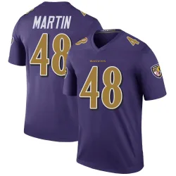 Men's Chandler Martin Baltimore Ravens No.48 Legend Color Rush Jersey - Purple