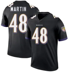 Men's Chandler Martin Baltimore Ravens No.48 Legend Jersey - Black