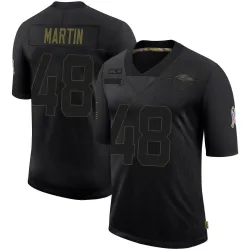 Men's Chandler Martin Baltimore Ravens No.48 Limited 2020 Salute To Service Jersey - Black