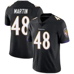 Men's Chandler Martin Baltimore Ravens No.48 Limited Alternate Vapor Untouchable Jersey - Black
