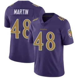 Men's Chandler Martin Baltimore Ravens No.48 Limited Color Rush Vapor Untouchable Jersey - Purple