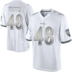 Men's Chandler Martin Baltimore Ravens No.48 Limited Platinum Jersey - White