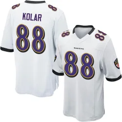 Men's Charlie Kolar Baltimore Ravens No.88 Game Jersey - White