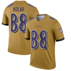 Men's Charlie Kolar Baltimore Ravens No.88 Legend Inverted Jersey - Gold