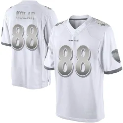 Men's Charlie Kolar Baltimore Ravens No.88 Limited Platinum Jersey - White
