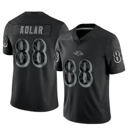 Men's Charlie Kolar Baltimore Ravens No.88 Limited Reflective Jersey - Black