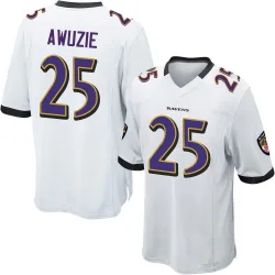 Men's Chidobe Awuzie Baltimore Ravens No.25 Game Jersey - White