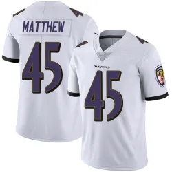 Men's Christian Matthew Baltimore Ravens No.45 Limited Vapor Untouchable Jersey - White