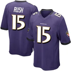 Men's Cooper Rush Baltimore Ravens No.15 Game Team Color Jersey - Purple