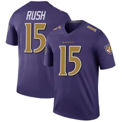 Men's Cooper Rush Baltimore Ravens No.15 Legend Color Rush Jersey - Purple