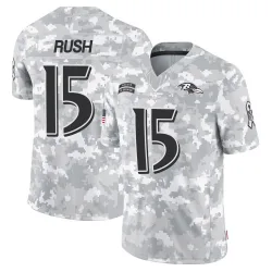 Men's Cooper Rush Baltimore Ravens No.15 Limited 2024 Salute to Service Jersey - Arctic Camo