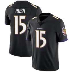 Men's Cooper Rush Baltimore Ravens No.15 Limited Alternate Vapor Untouchable Jersey - Black