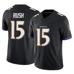 Men's Cooper Rush Baltimore Ravens No.15 Limited Vapor F.U.S.E. Jersey - Black