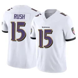 Men's Cooper Rush Baltimore Ravens No.15 Limited Vapor F.U.S.E. Jersey - White