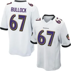 Men's Corey Bullock Baltimore Ravens No.67 Game Jersey - White