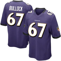 Men's Corey Bullock Baltimore Ravens No.67 Game Team Color Jersey - Purple