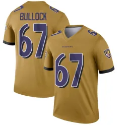 Men's Corey Bullock Baltimore Ravens No.67 Legend Inverted Jersey - Gold