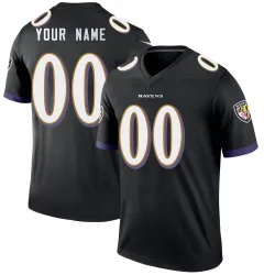 Men's Custom Baltimore Ravens No.00 Legend Jersey - Black