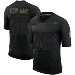 Men's Custom Baltimore Ravens No.00 Limited 2020 Salute To Service Jersey - Black