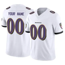 Men's Custom Baltimore Ravens No.00 Limited Vapor F.U.S.E. Jersey - White