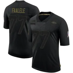 Men's Daniel Faalele Baltimore Ravens No.77 Limited 2020 Salute To Service Jersey - Black