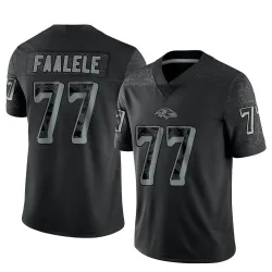 Men's Daniel Faalele Baltimore Ravens No.77 Limited Reflective Jersey - Black