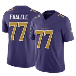 Men's Daniel Faalele Baltimore Ravens No.77 Limited Vapor F.U.S.E. Jersey - Purple