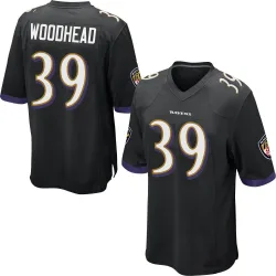 Men's Danny Woodhead Baltimore Ravens No.39 Game Jersey - Black