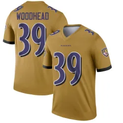 Men's Danny Woodhead Baltimore Ravens No.39 Legend Inverted Jersey - Gold