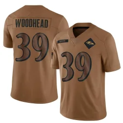 Men's Danny Woodhead Baltimore Ravens No.39 Limited 2023 Salute To Service Jersey - Brown
