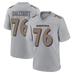 Men's Darrian Dalcourt Baltimore Ravens No.76 Game Atmosphere Fashion Jersey - Gray