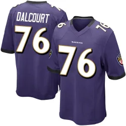 Men's Darrian Dalcourt Baltimore Ravens No.76 Game Team Color Jersey - Purple
