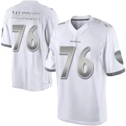 Men's Darrian Dalcourt Baltimore Ravens No.76 Limited Platinum Jersey - White