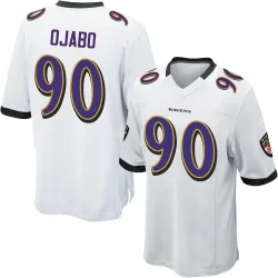 Men's David Ojabo Baltimore Ravens No.90 Game Jersey - White