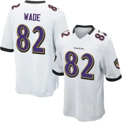 Men's Dayton Wade Baltimore Ravens No.82 Game Jersey - White
