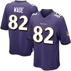 Men's Dayton Wade Baltimore Ravens No.82 Game Team Color Jersey - Purple