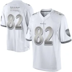 Men's Dayton Wade Baltimore Ravens No.82 Limited Platinum Jersey - White
