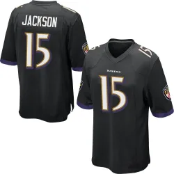 Men's DeSean Jackson Baltimore Ravens No.15 Game Jersey - Black