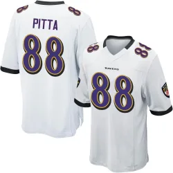 Men's Dennis Pitta Baltimore Ravens No.88 Game Jersey - White