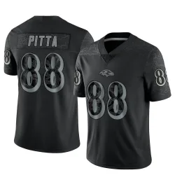 Men's Dennis Pitta Baltimore Ravens No.88 Limited Reflective Jersey - Black
