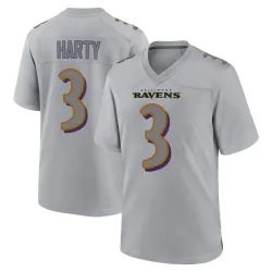 Men's Deonte Harty Baltimore Ravens No.3 Game Atmosphere Fashion Jersey - Gray