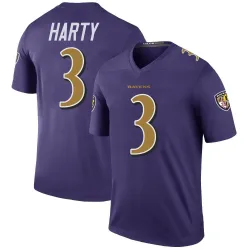 Men's Deonte Harty Baltimore Ravens No.3 Legend Color Rush Jersey - Purple