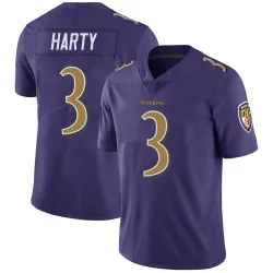 Men's Deonte Harty Baltimore Ravens No.3 Limited Color Rush Vapor Untouchable Jersey - Purple