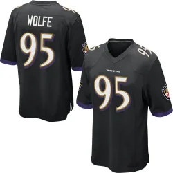 Men's Derek Wolfe Baltimore Ravens No.95 Game Jersey - Black