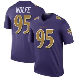 Men's Derek Wolfe Baltimore Ravens No.95 Legend Color Rush Jersey - Purple